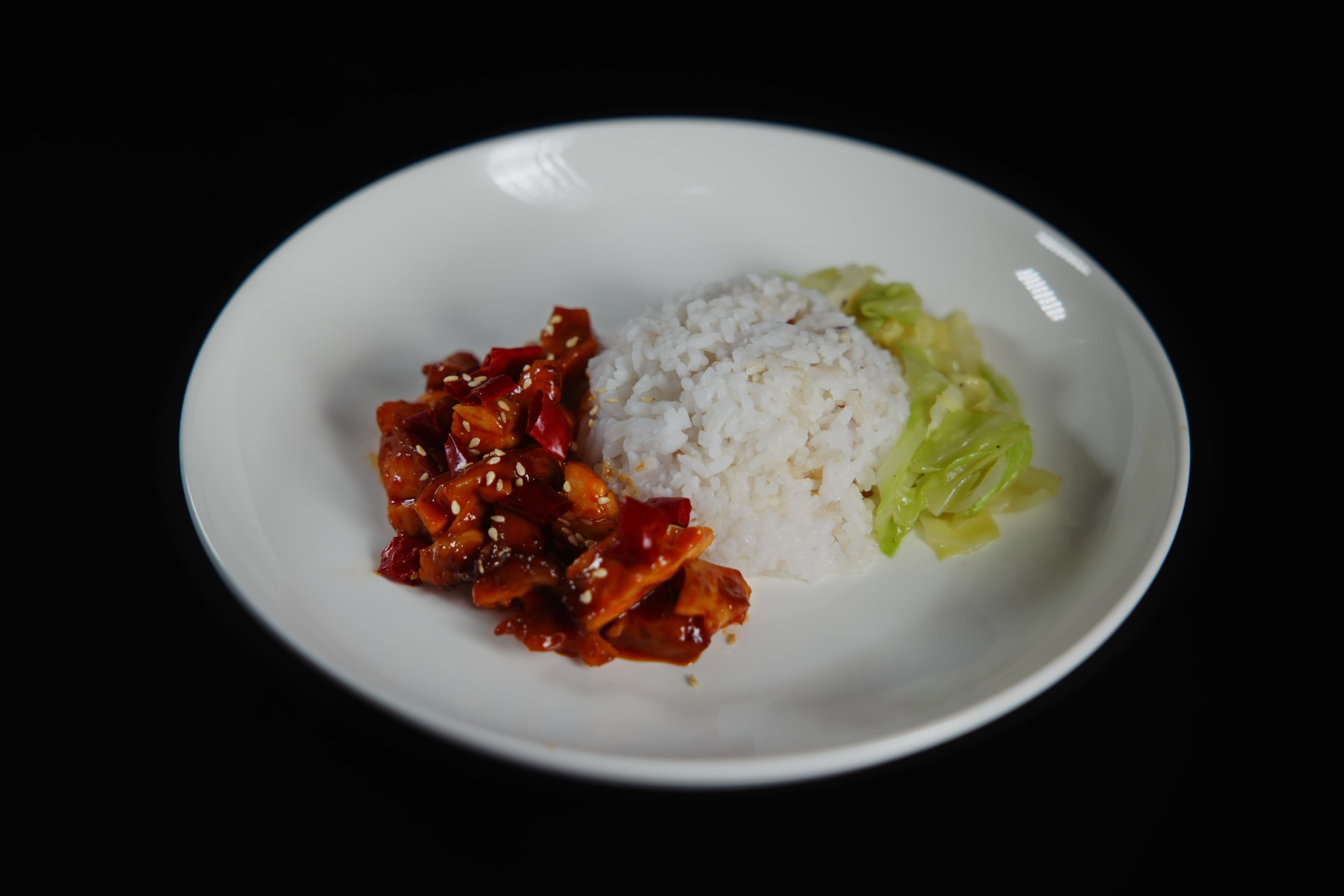 Sichuan Mala Chicken with Cabbage & Rice