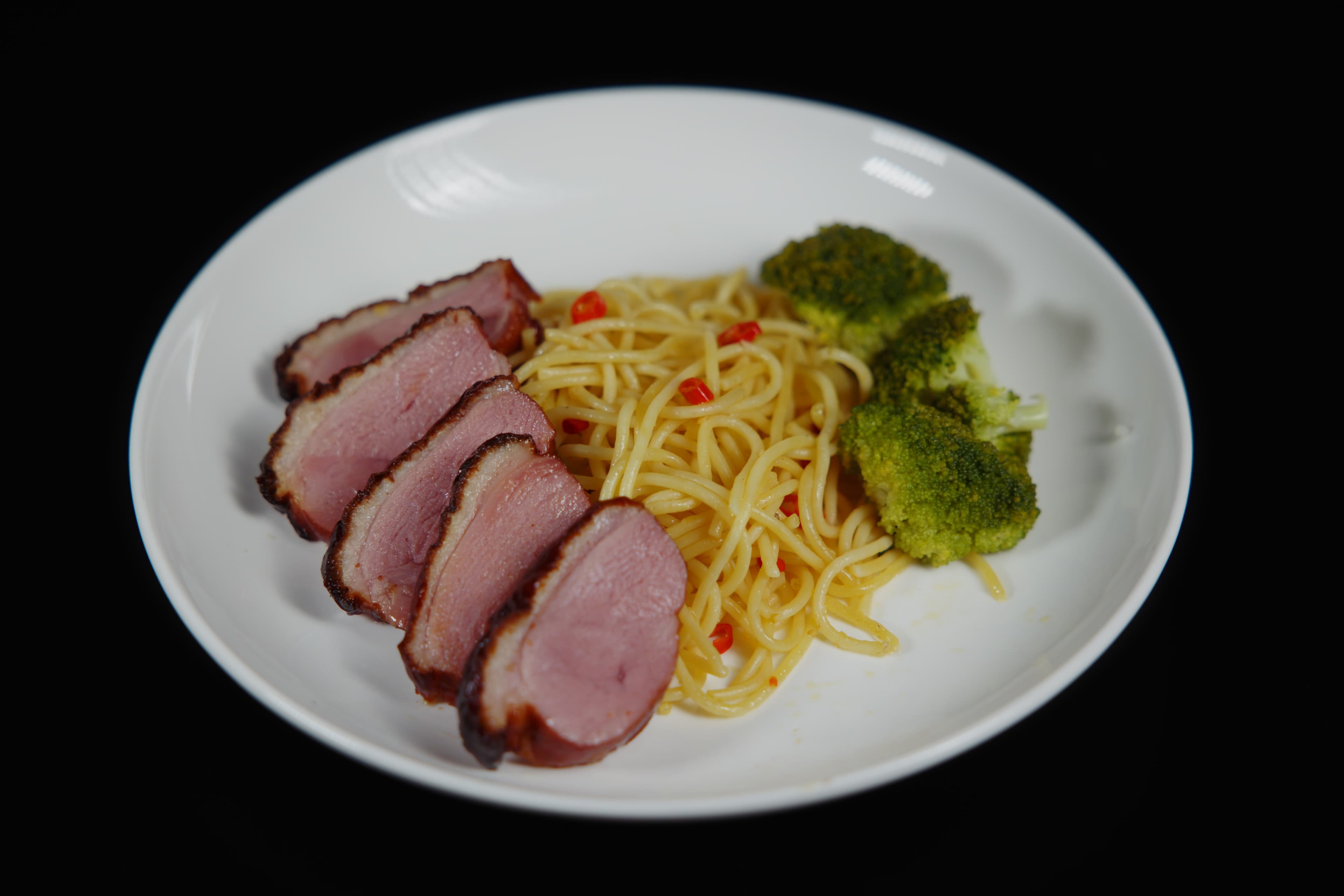 Smoked Duck Aglio Olio with Broccoli